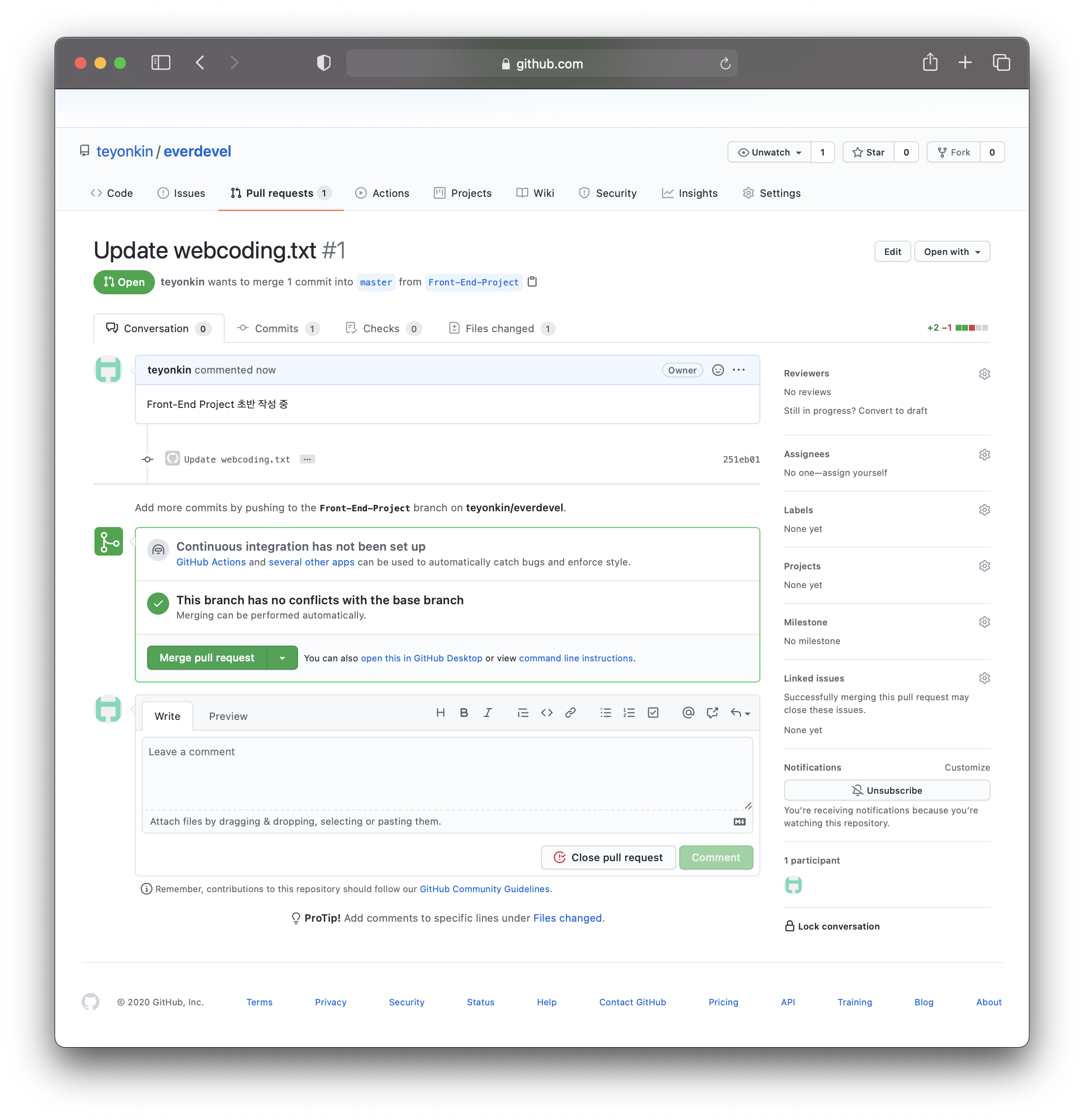 github desktop pull from another branch